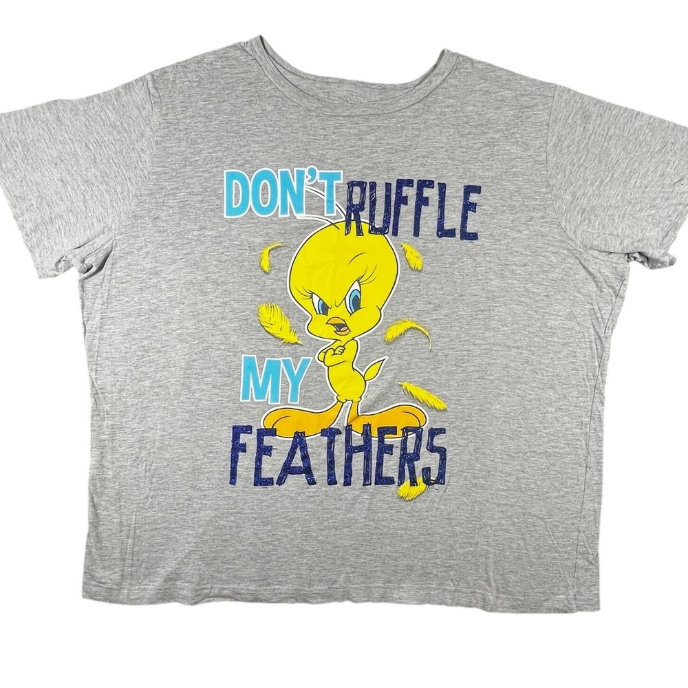 Looney‎ Tunes Tweety Bird Graphic T Shirt 3X Gray Cartoon Tee